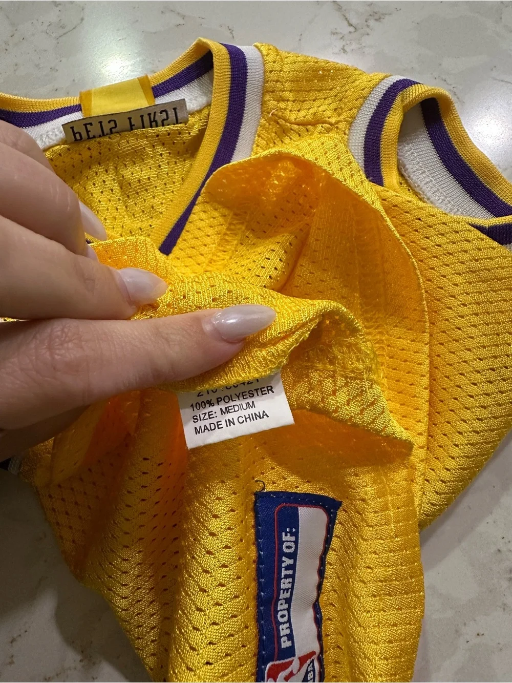 NBA Los Angeles Lakers Dog Yellow Jersey Top